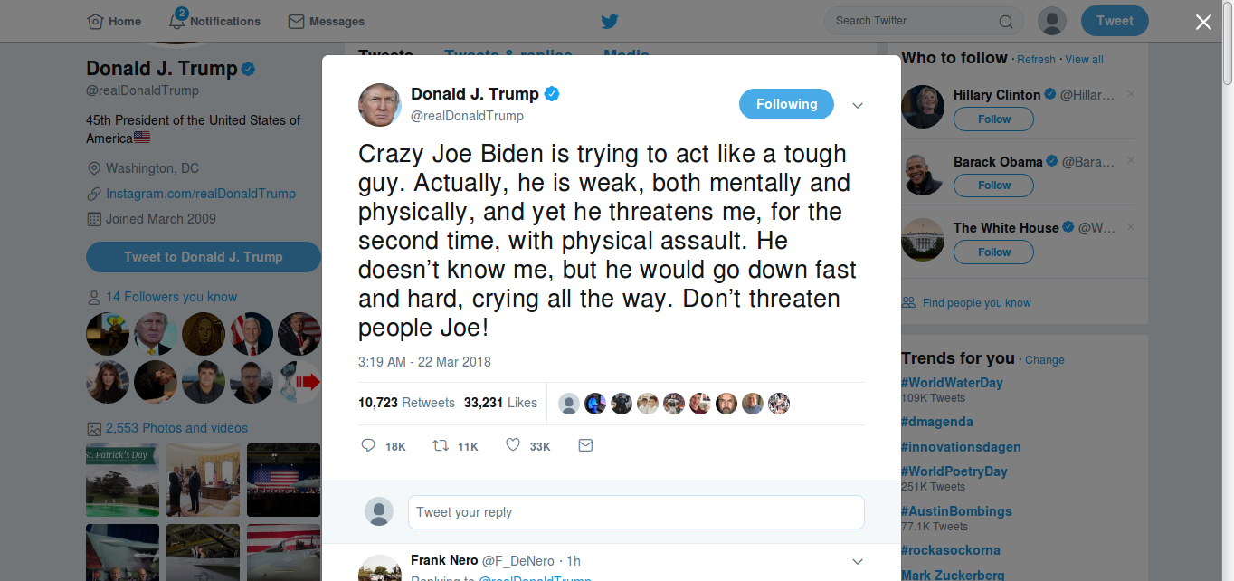Screenshot-2018-3-22 Donald J Trump on Twitter Crazy Joe Biden is trying to act like a tough guy Actually, he is weak, both[...].png